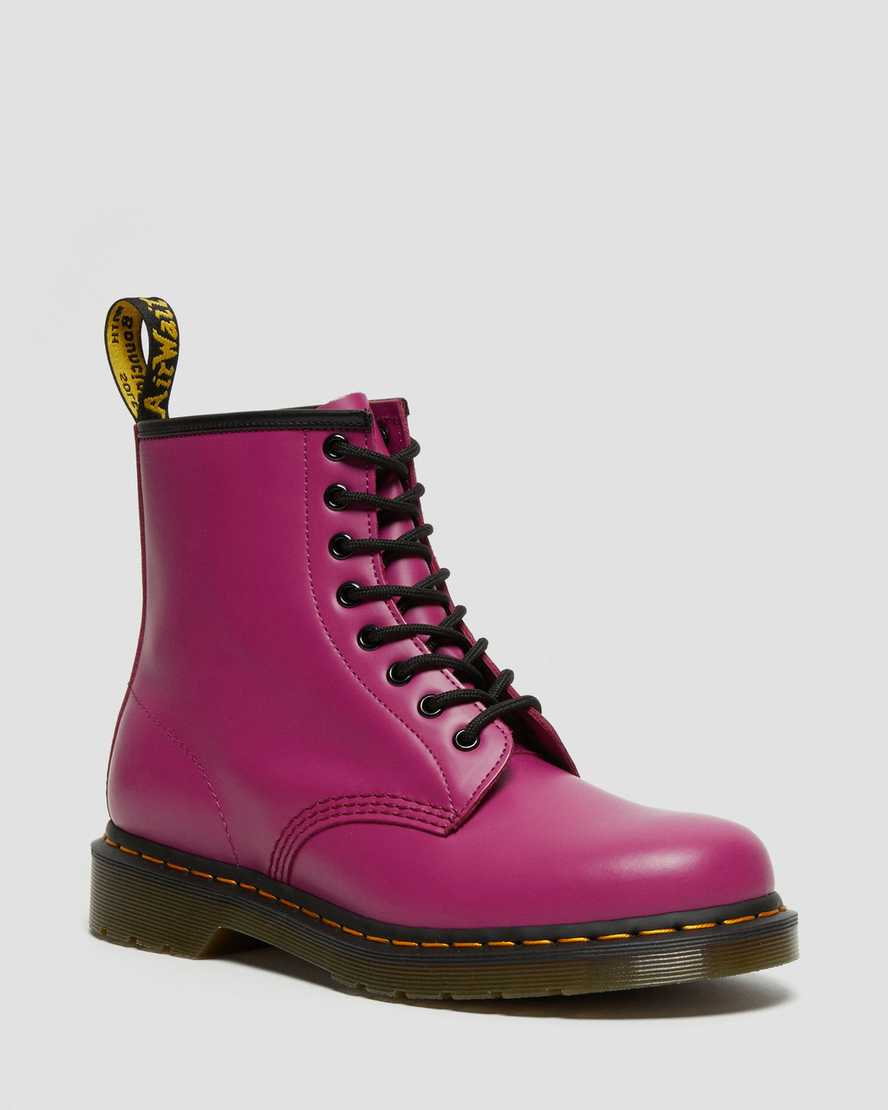 Dr Martens Lace Up Boots Women's 1460 Smooth Leather Pink | Malaysia 41536-KGWU